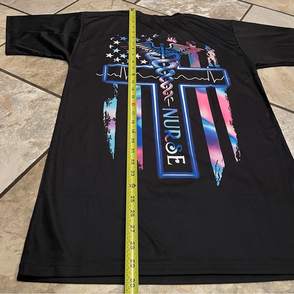 2🍒/$36~ICU Nurse Multi Colored Caduceus Logo Shirt~Small - Picture 8 of 10